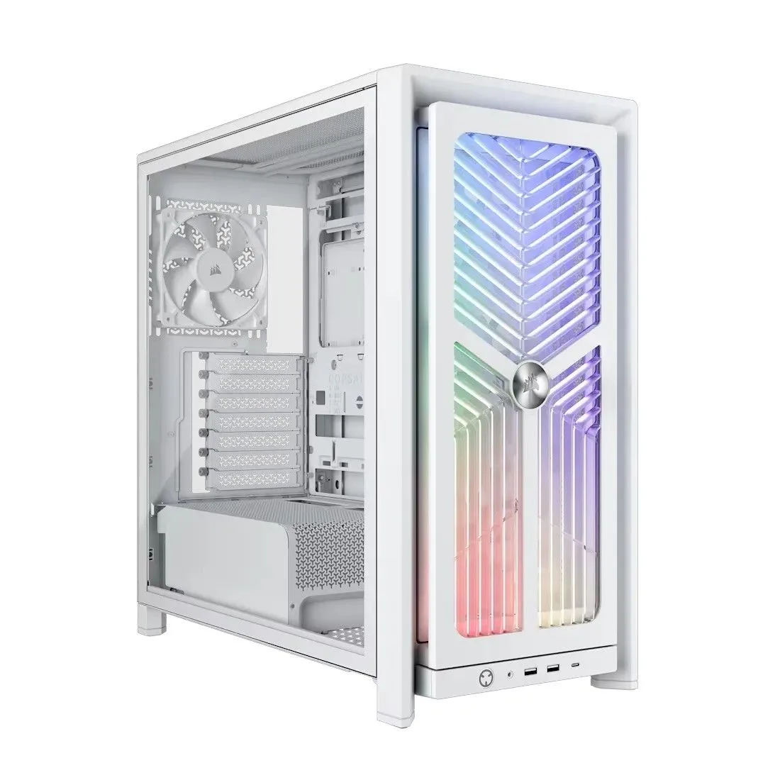 Corsair FRAME 4000X RS RGB Mid-Tower PC Case - White with 4x RS120 PWM Fans