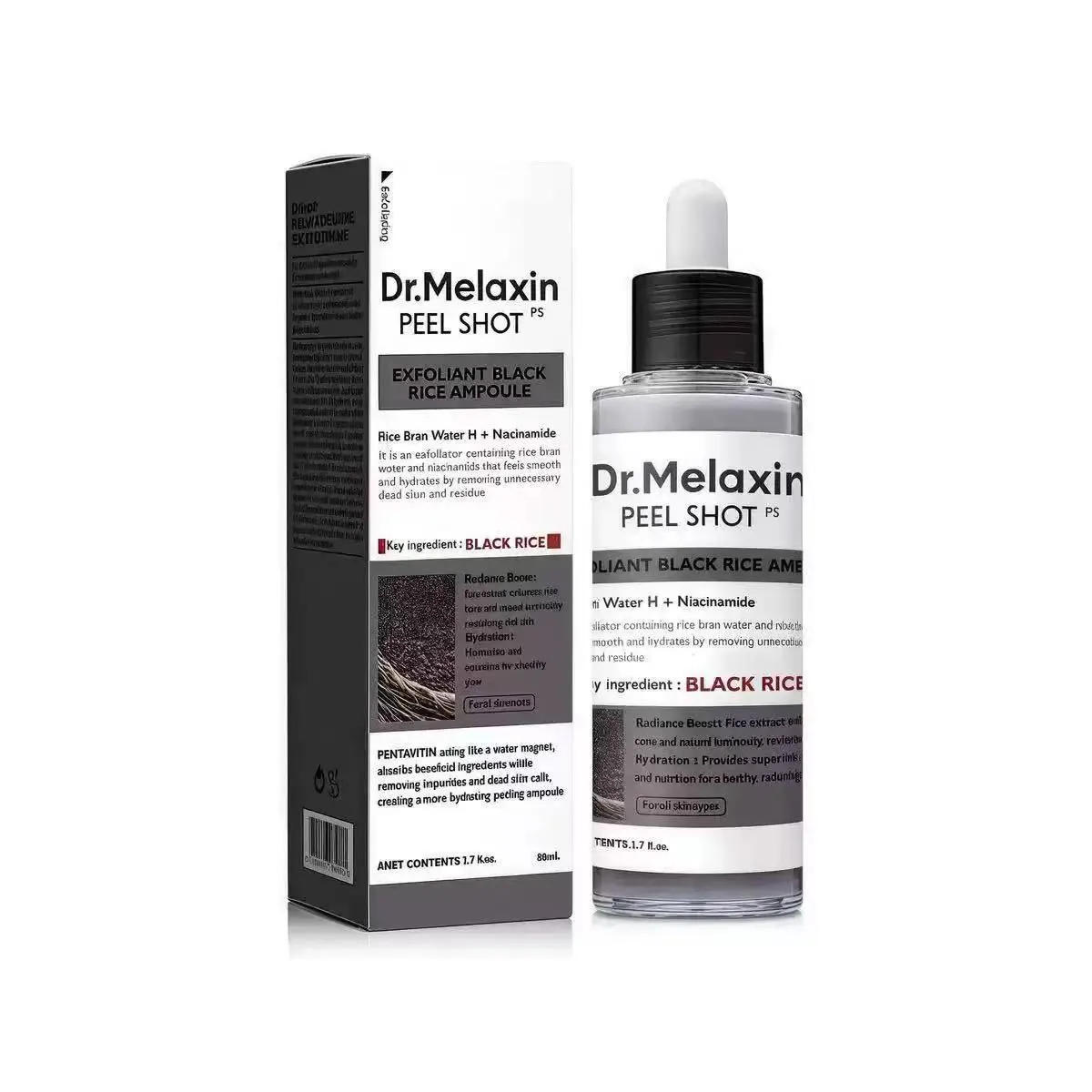 Black Rice Exfoliating Ampoule with Niacinamide Gentle Peeling & Hydration