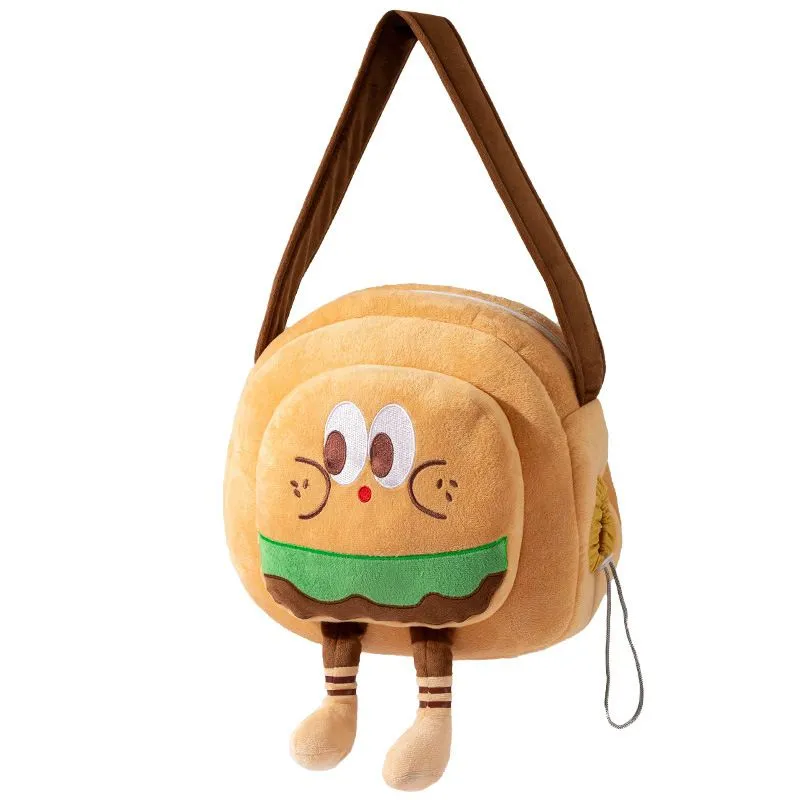 Cute and funny burger pet shoulder bag for going out Pet Supplies
