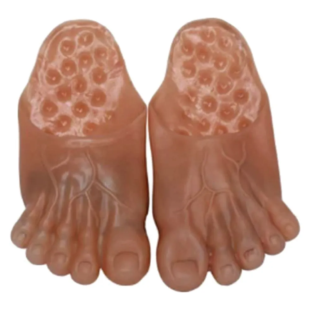 Toy Cosplay Silicone Giant Bare Feet Costume Slippers - 28cm - Brown