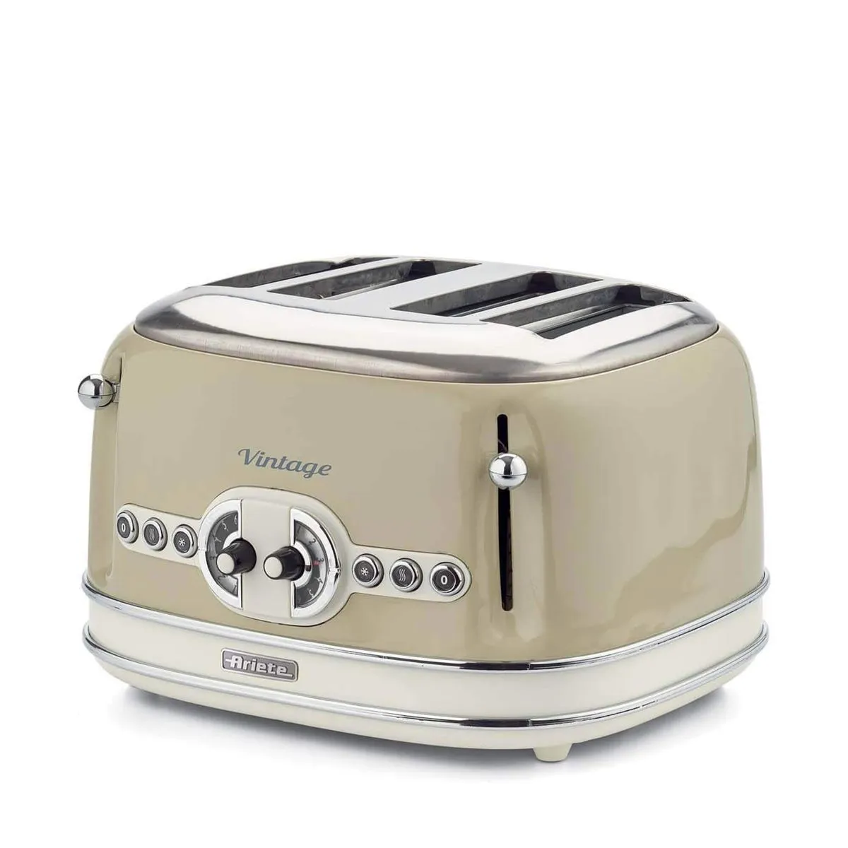 Ariete Adjustable Temperature 4 Slice Toaster - Vintage Beige