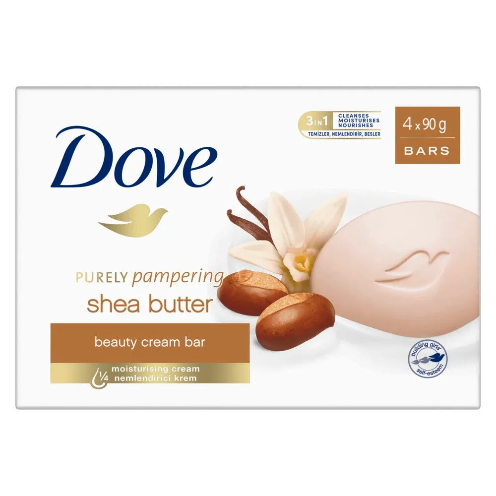 Dove Shea Butter Moisturizing Bar Soap Value Pack 4x90g