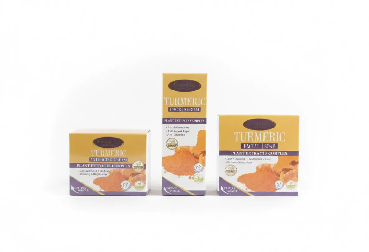 Turmeric 3-Piece Skincare Brightening Set - Soap, Serum & Face Cream