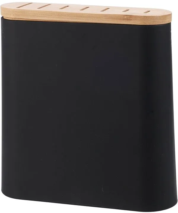 Excellent Houseware Black Knife Block for 7 Kitchen Knives 23x23.5cm