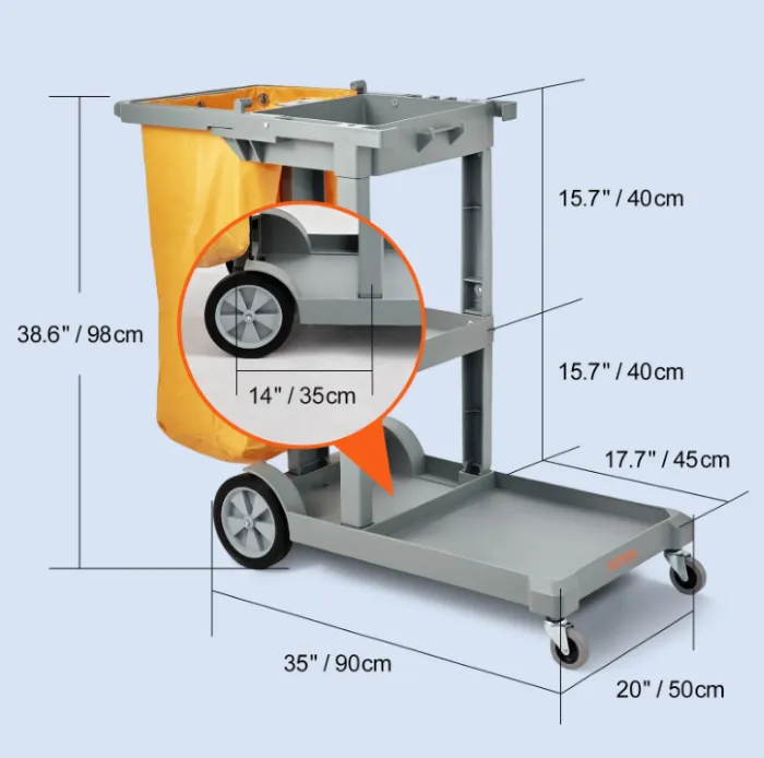 Econo Janitorial Trolley With Yellow Bag