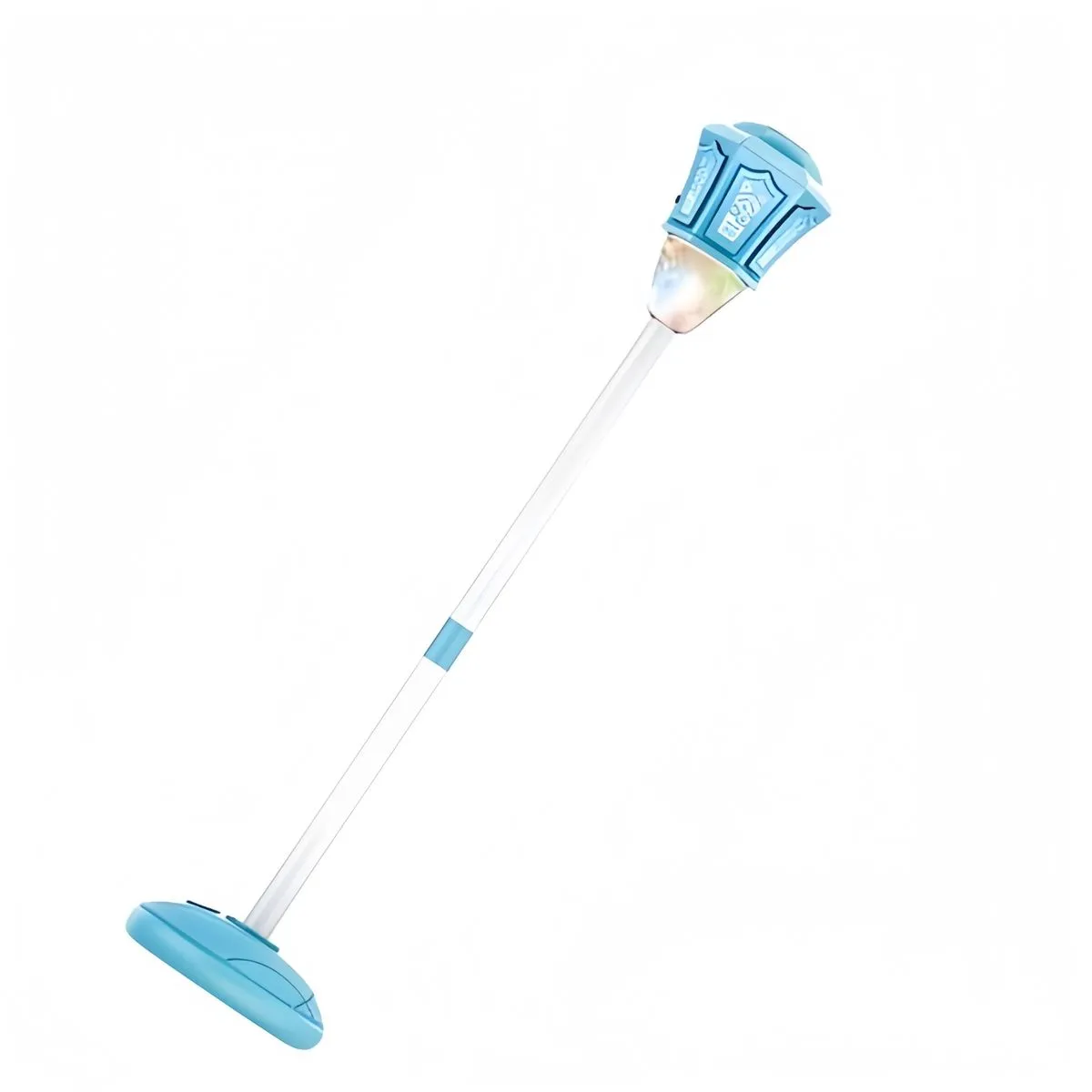 Street Lamp Style Bubble Machine with Music & Lights (Adjustable Height) - Blue