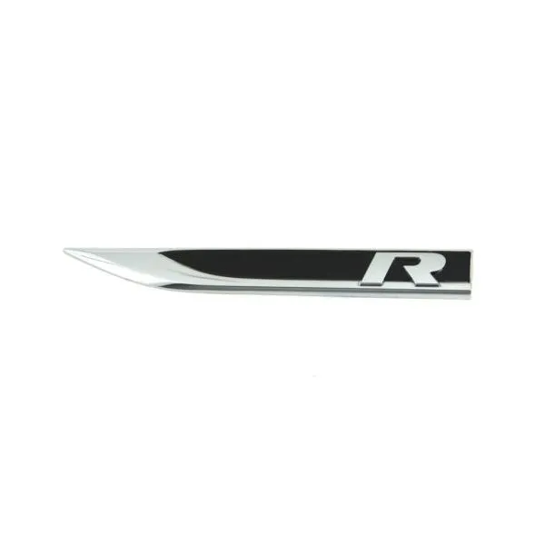 Vw R Fender Badge - BLACK & SILVER