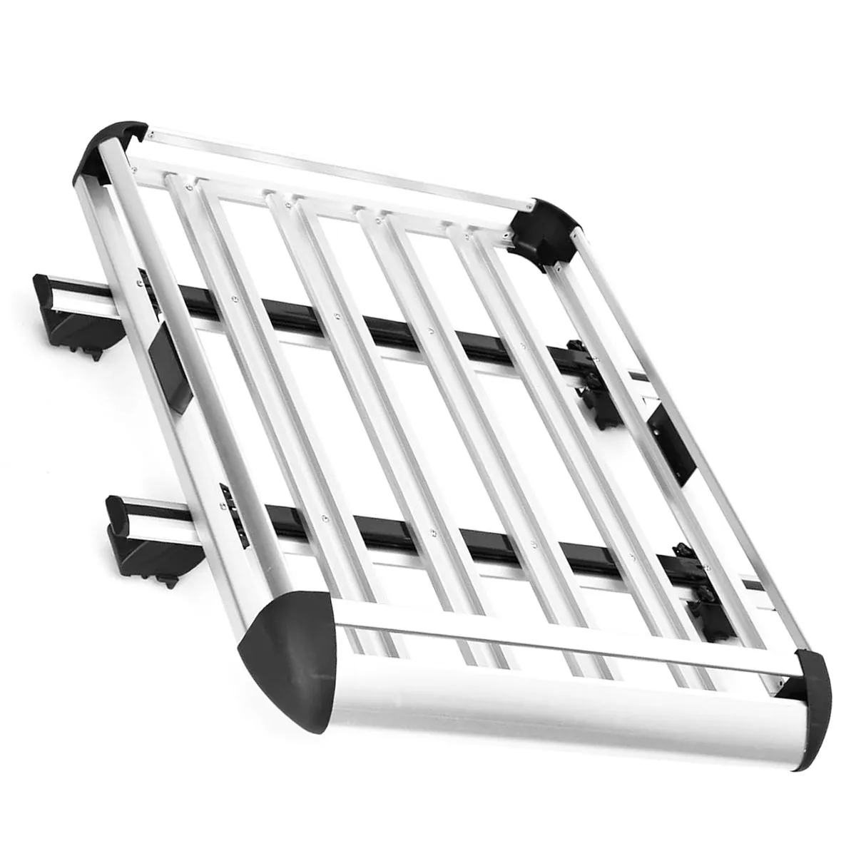 Roof Rack Basket Car Cargo Carrier Rooftop Luggage Holder with Extension - Silver