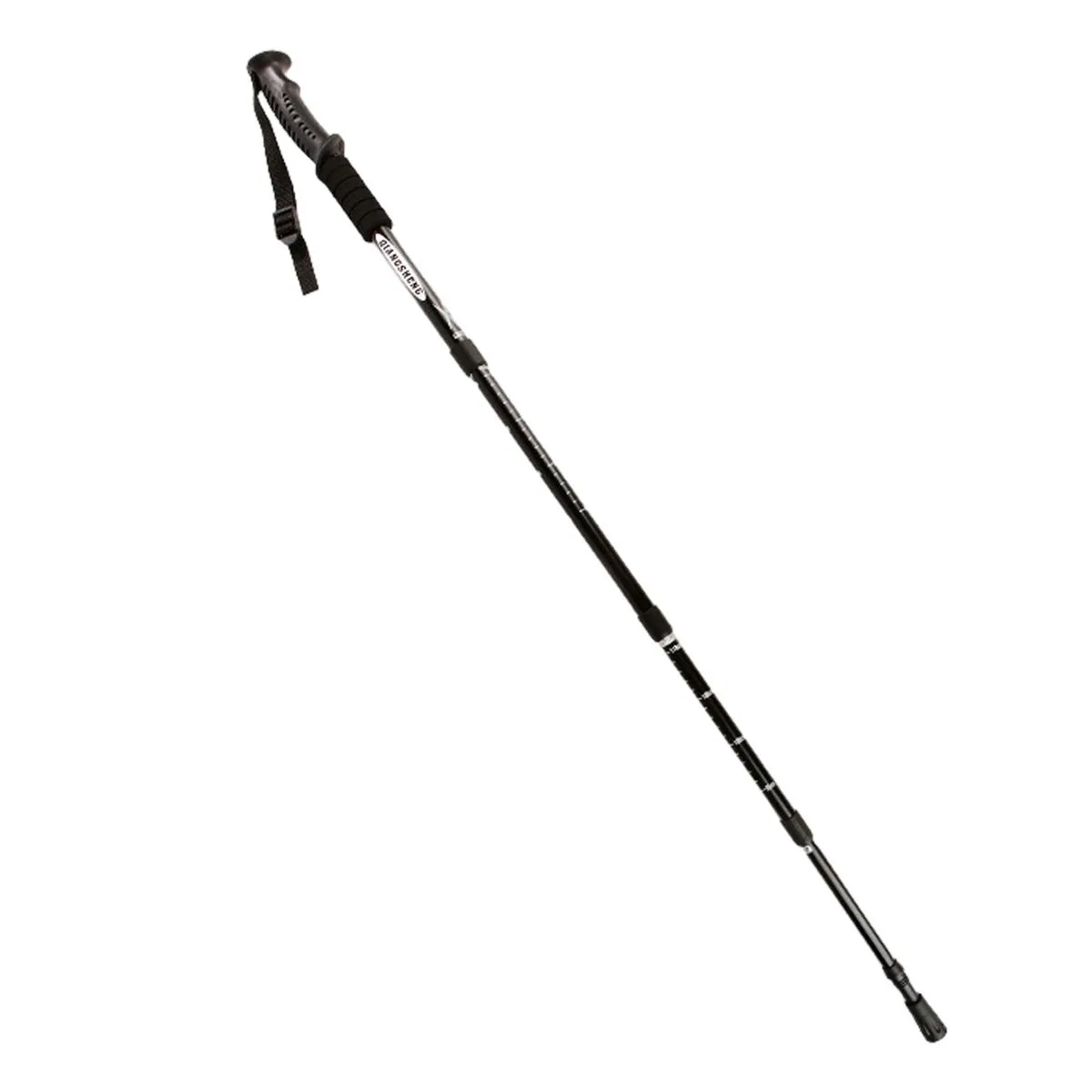 Walking Stick Trekking Poles Folding Cane Handle Anti-slip Hiking Gift - Black