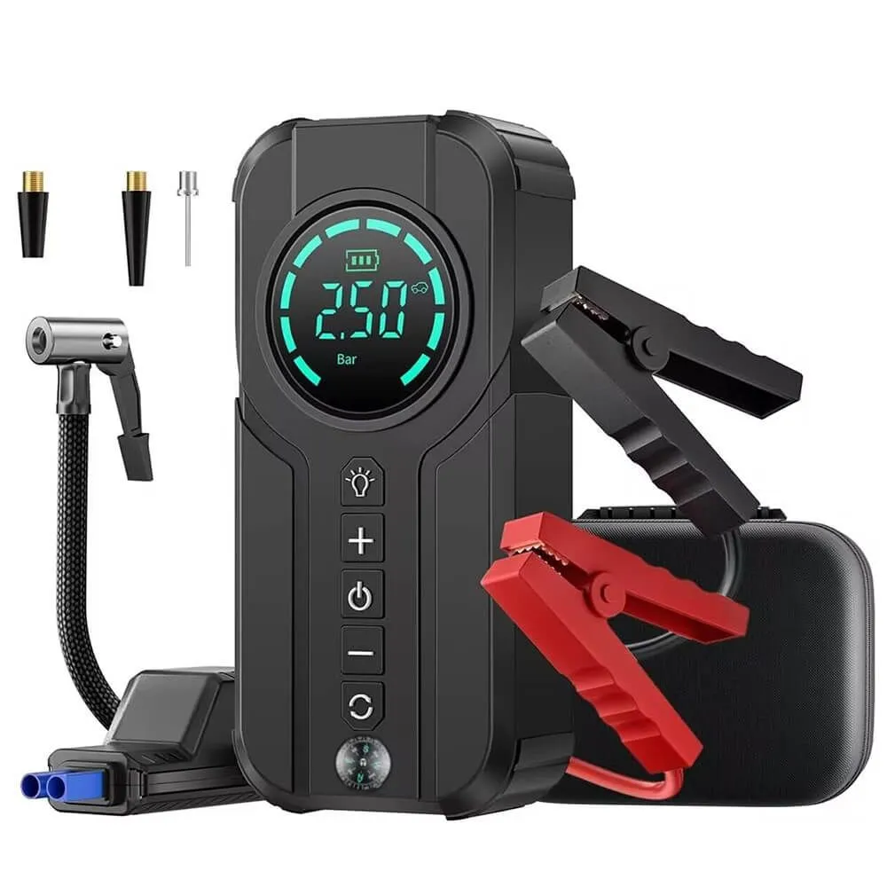 4-in-1 16000mAh 2000A Portable Car Jump Starter | Air Pump