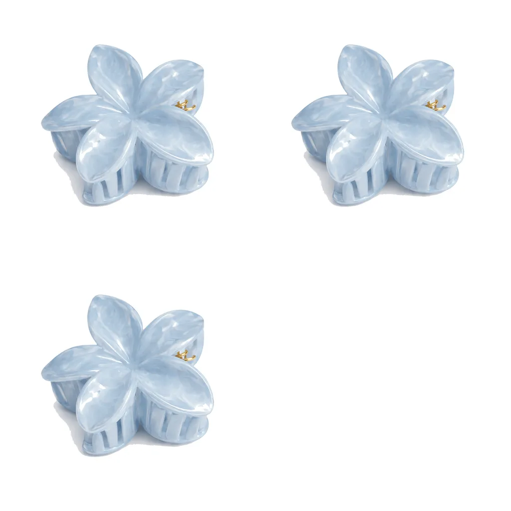 3 Pack - Flower Hair Clip - Blue