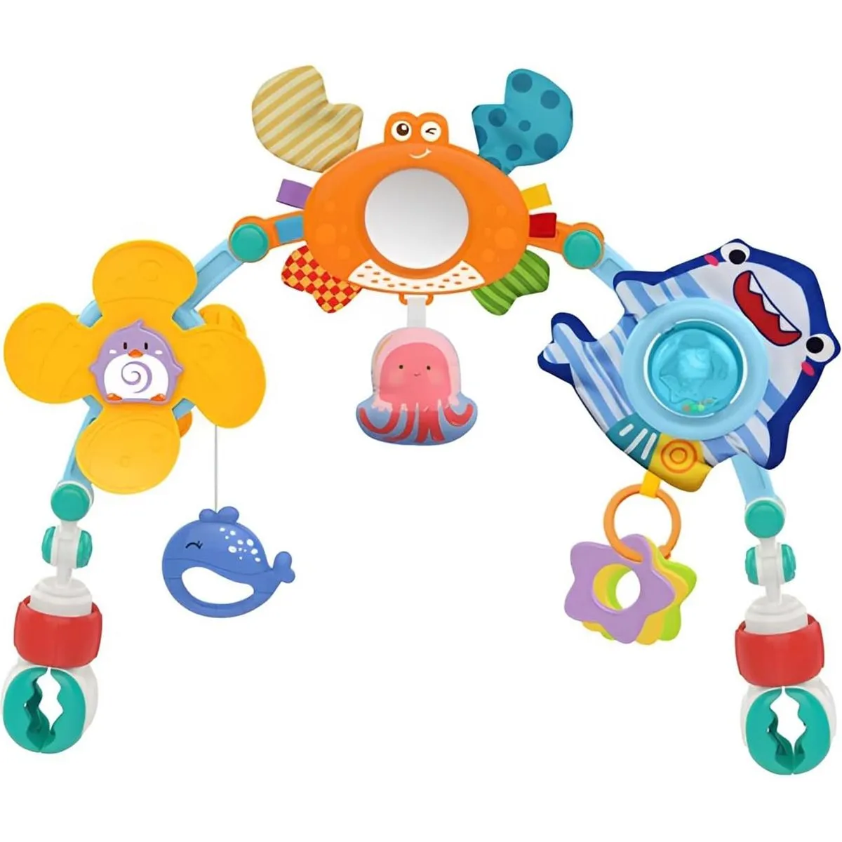 Hanging Crib Bed Bell Toys Stroller Car Seat Toys Baby Stroller Arch Toy - Orange-Crab