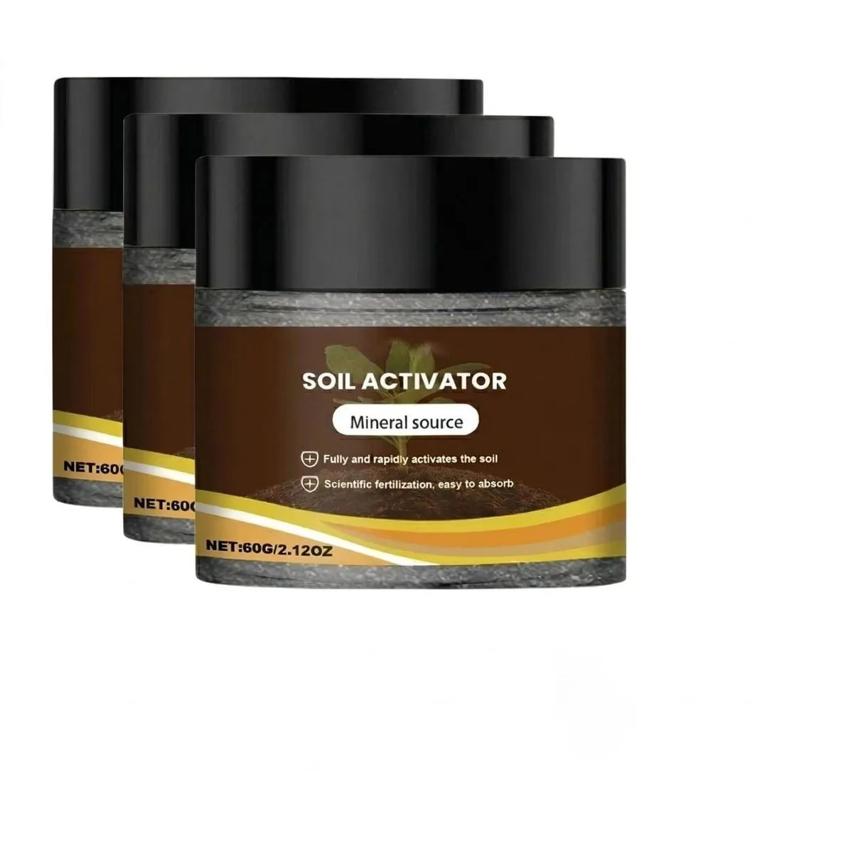 3-Pack Organic Water-Soluble Soil Activator and Loosening Agent - 60g
