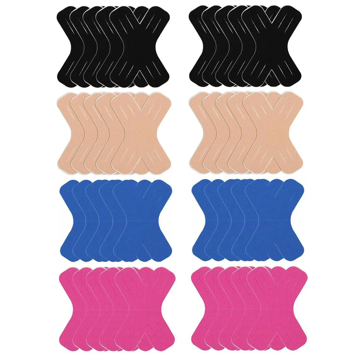 Elastic Athletic Tapes, X-Shaped Muscle Tape, Kinesiology Tape Precut - 40 Pieces