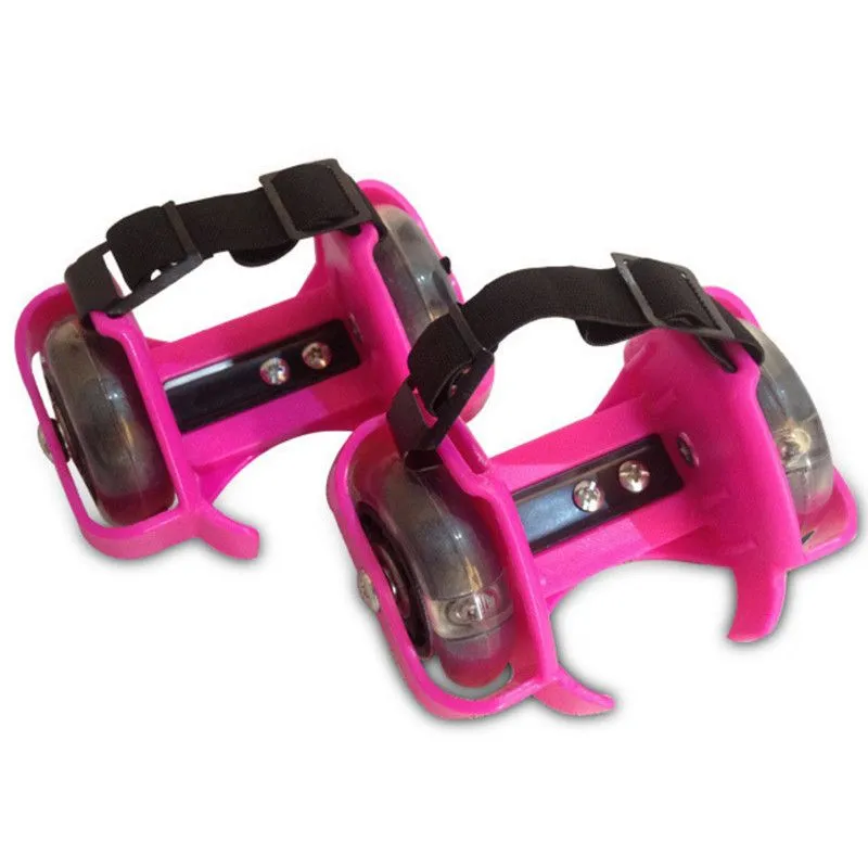 Flash Wheels Heel Roller Adjustable Simply Roller Skating Shoes - Pink