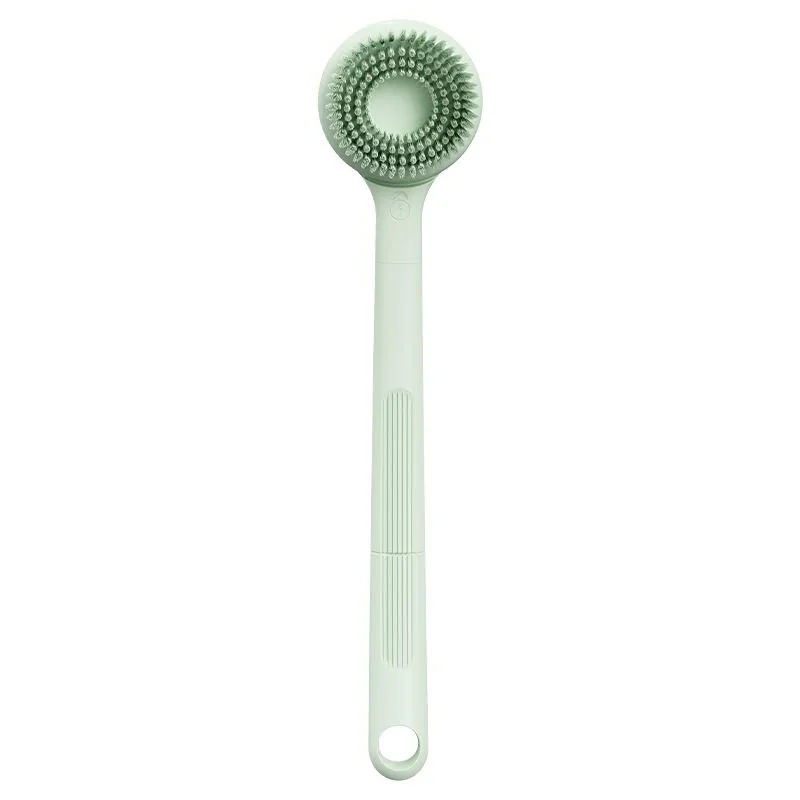 Electric Bath Brush with Long Handle for Easy Back Scrubbing, Green