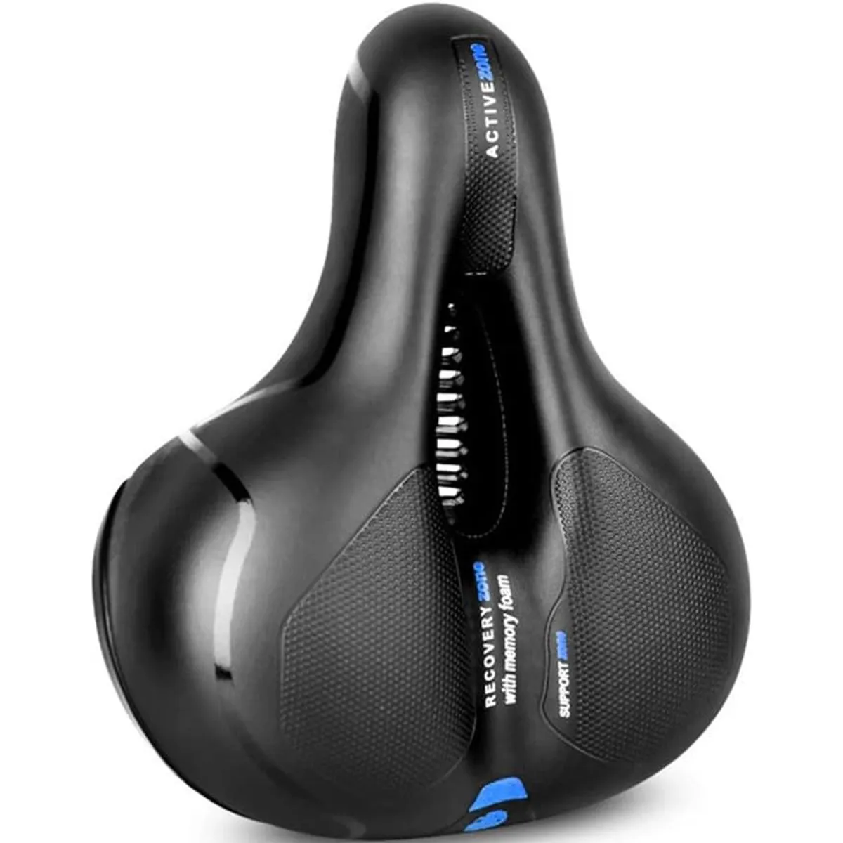 Universal Bicycle Saddle with Shock Absorbing Ball - Black-blue