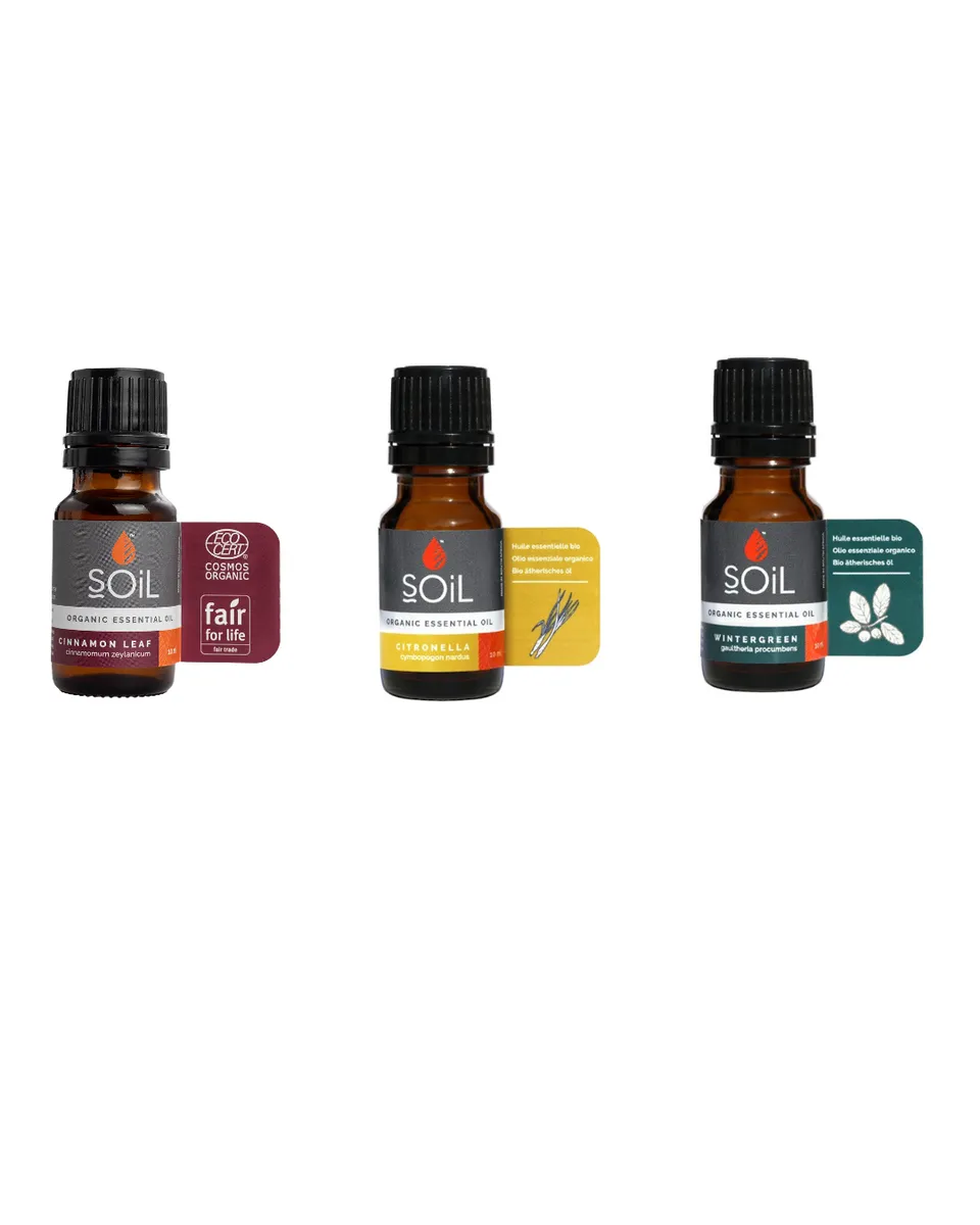 Essential Oils Trio - 10ml (Cinnamon Leaf, Citronella & Wintergreen )