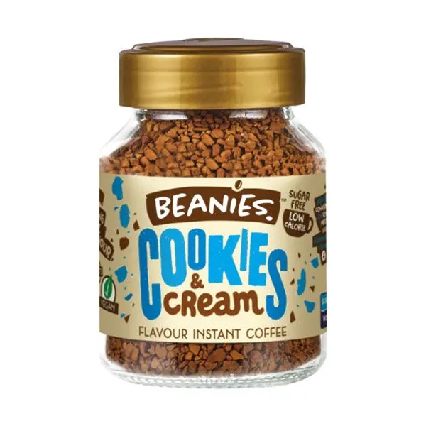 Beanies Flavoured Instant Coffee Cookies and Cream Glass Jar 50g