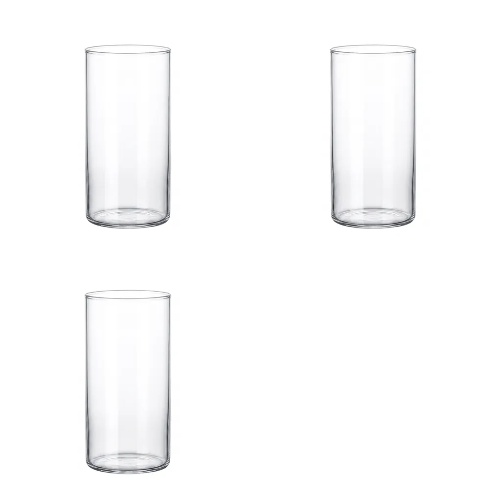 3 Pack - 360ml Glass Japanese-Style Highball Glass - Transparent