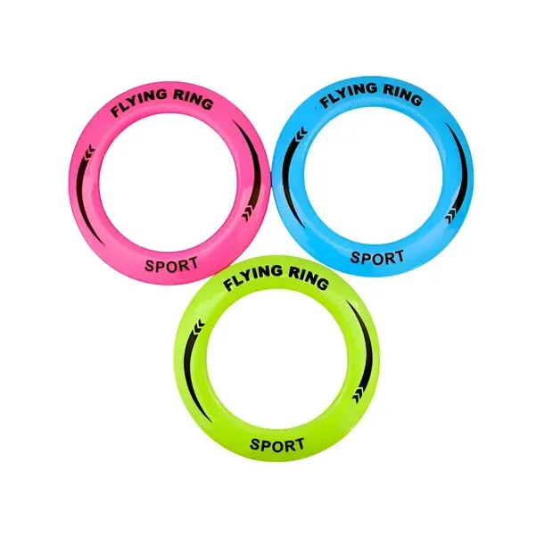 Flying Neon Frisbee Ring - 25cm Glow Throw Disc 3PC