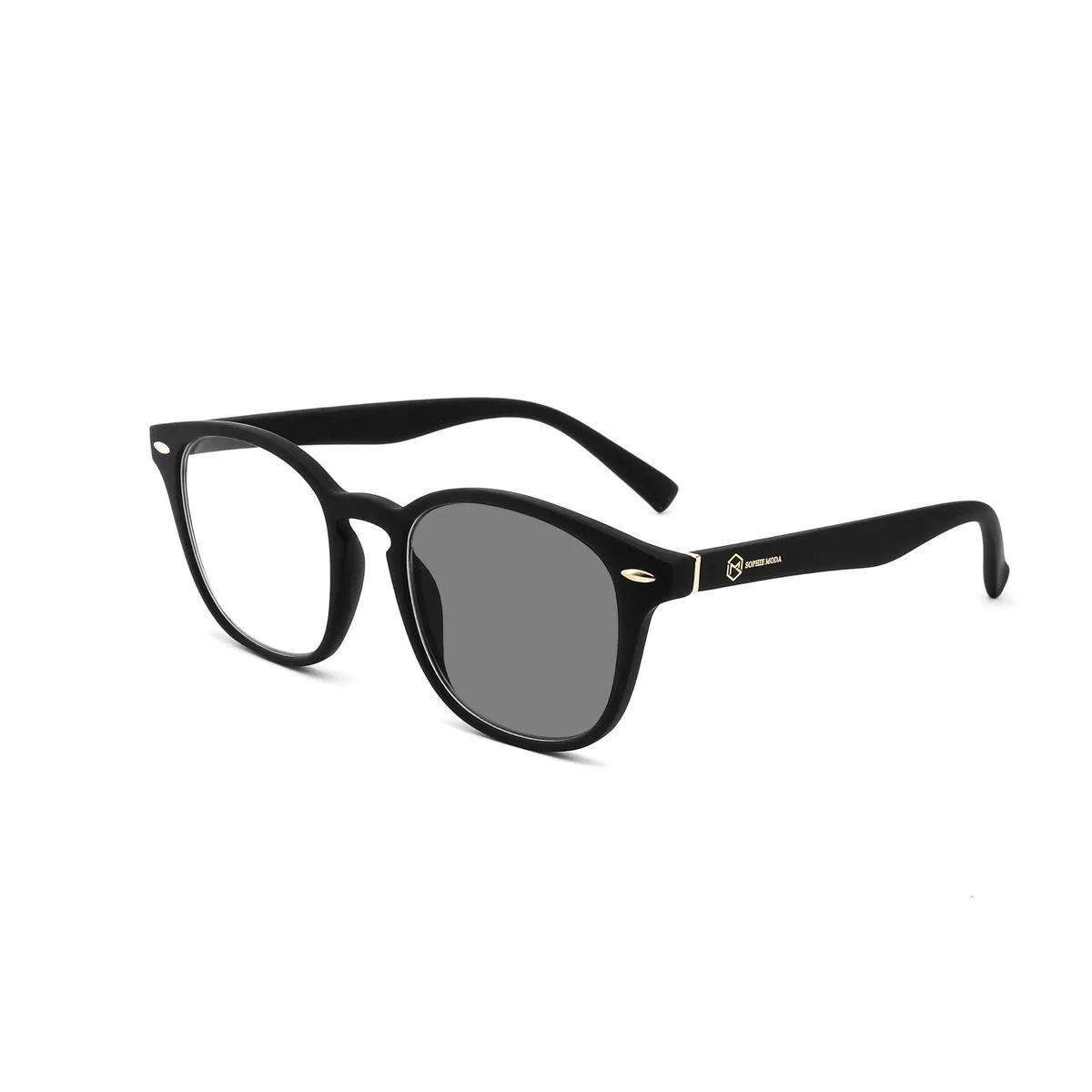Sophie Moda: Photochromic and Blue Light Blocking Glasses - Adattare - Black