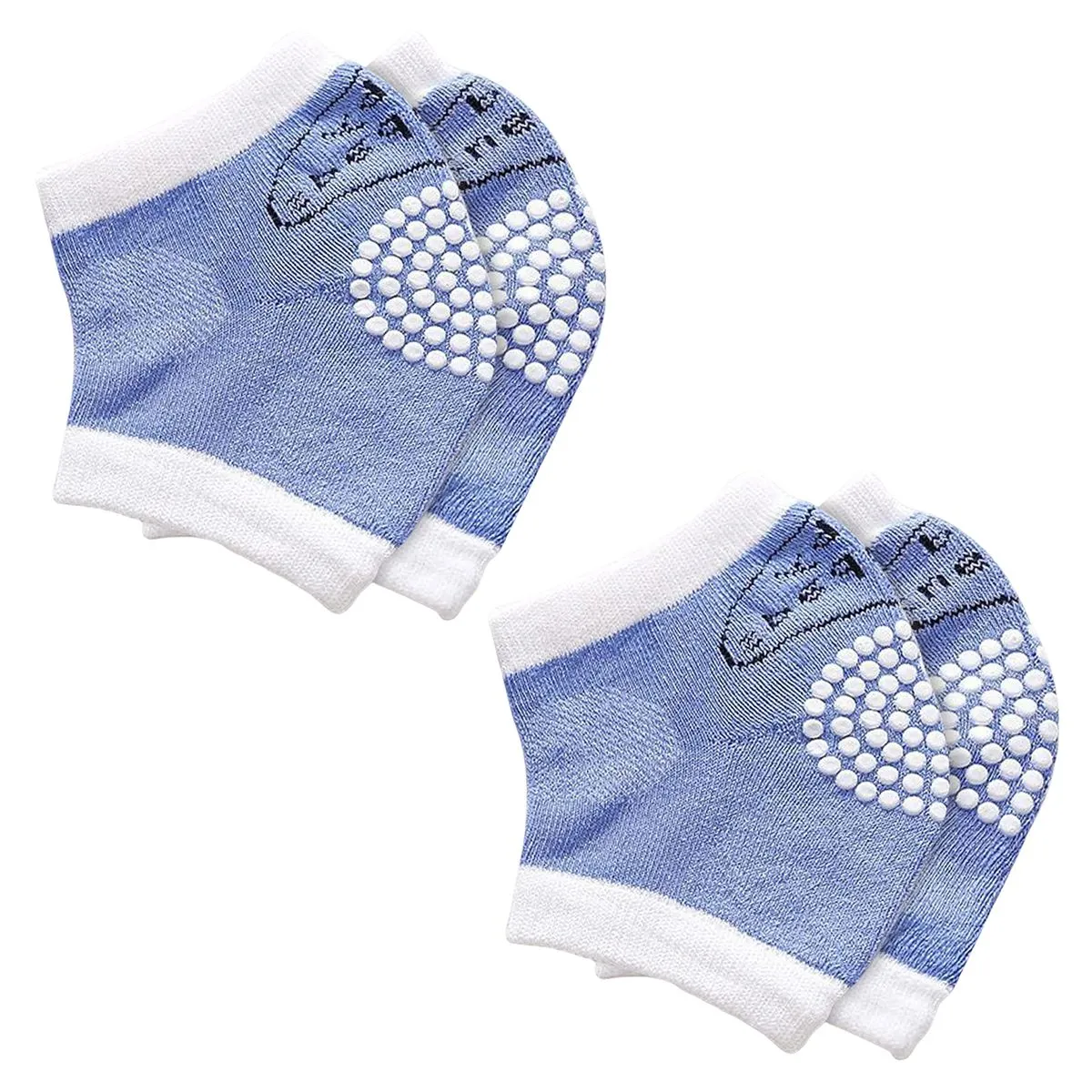 2 Pairs of Baby Knee Pads for Crawling Anti-Slip & Soft Cotton Protection