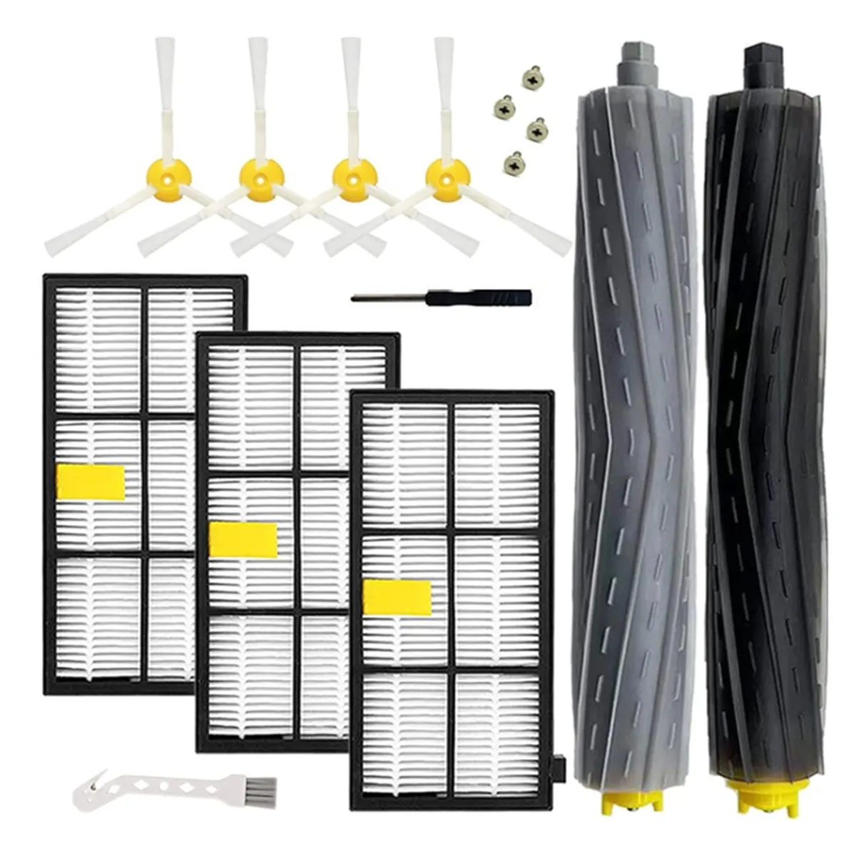 Vacuum Replacement Parts Roller Side Brushes Filters Compatible with None