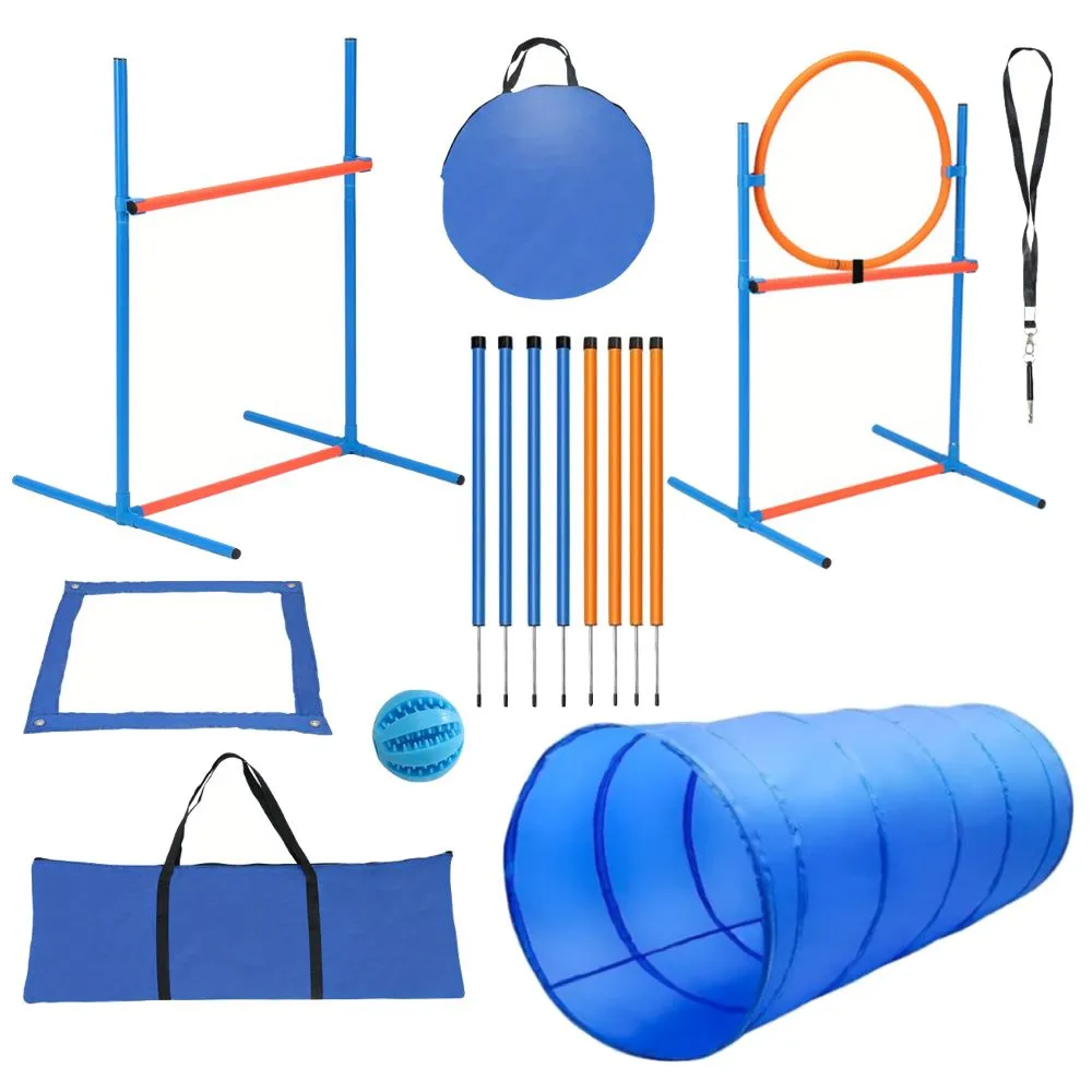 Pet Outdoor Portable Dog Agility Training Equipment Kit (16 Piece)