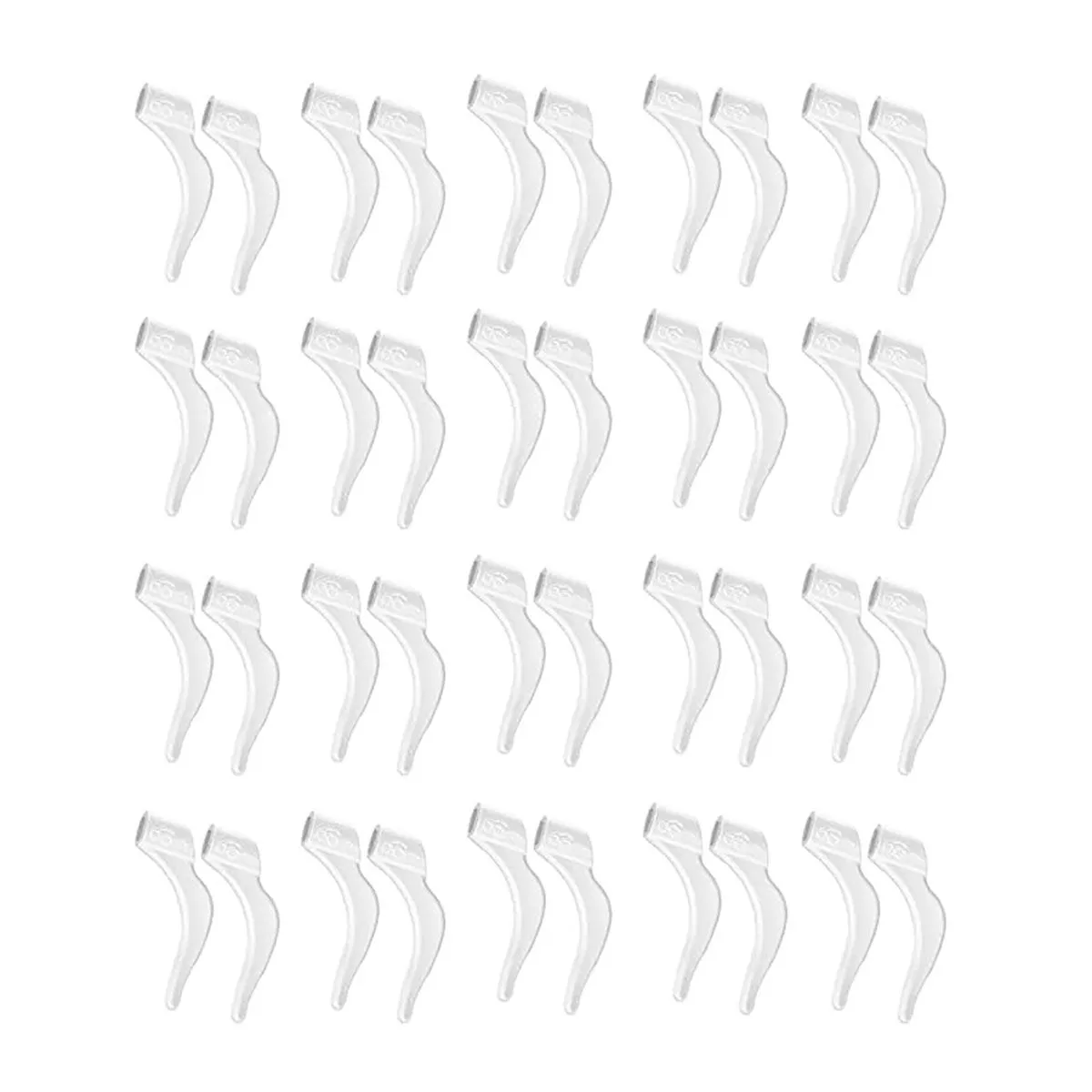 20 Pairs Eyeglass Ear Grips Eye Glasses Ear Hook Eyeglasses Anti-slip Holder - White