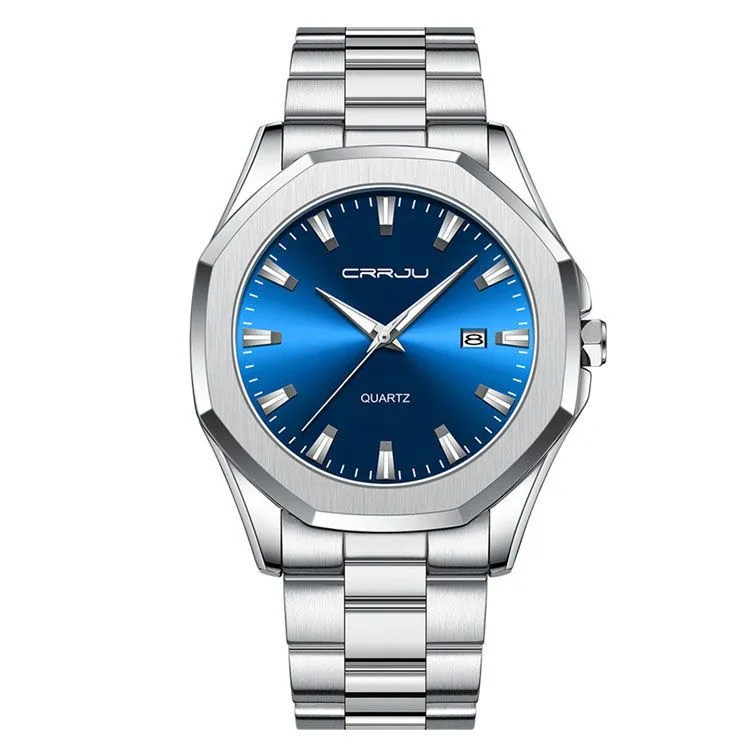 CRRJU Stainless Steel Fashion Simple Men's Watch
