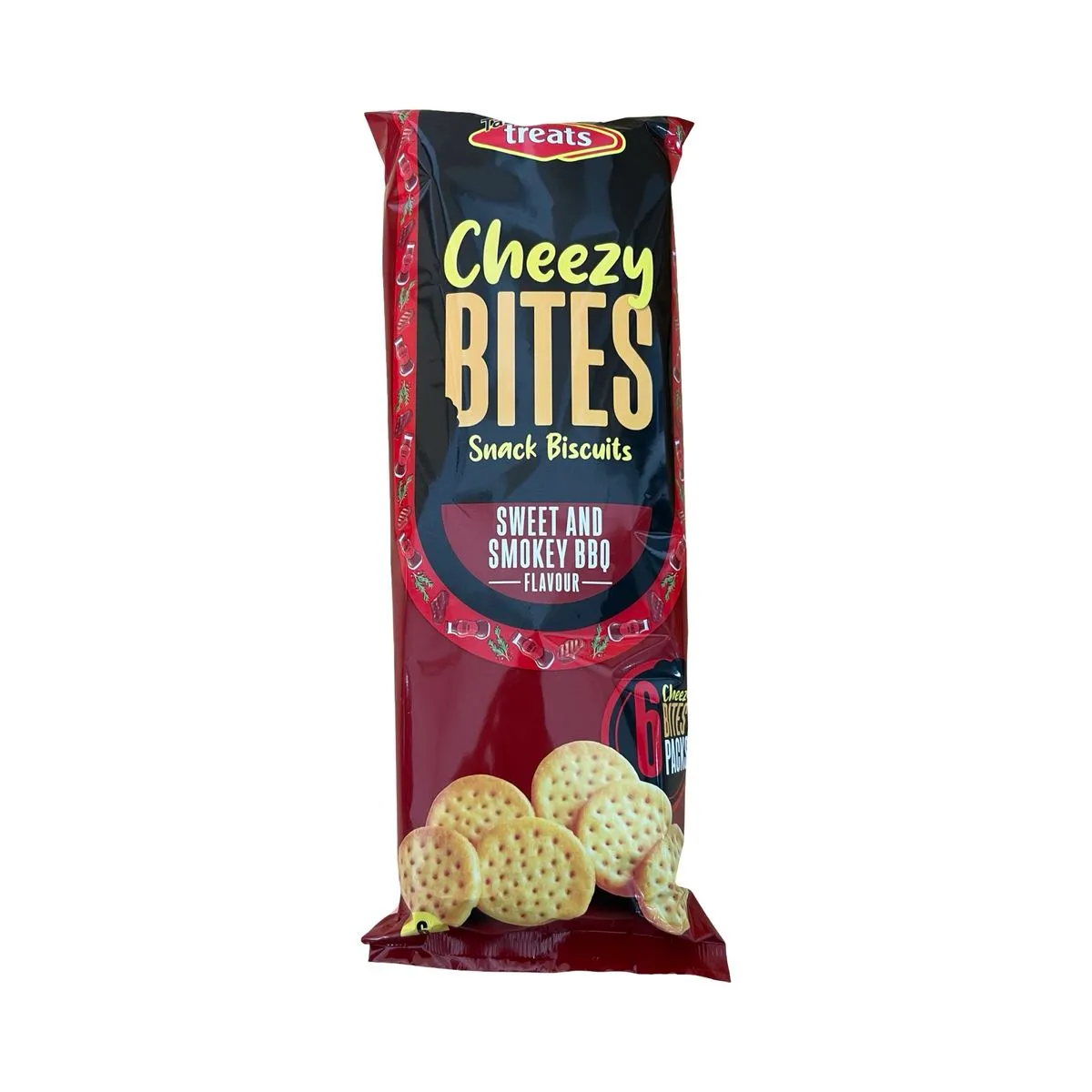 Tasty Treats Cheezy Bites Sweet & Smokey BBQ Snack Biscuits - 6 Mini Packs