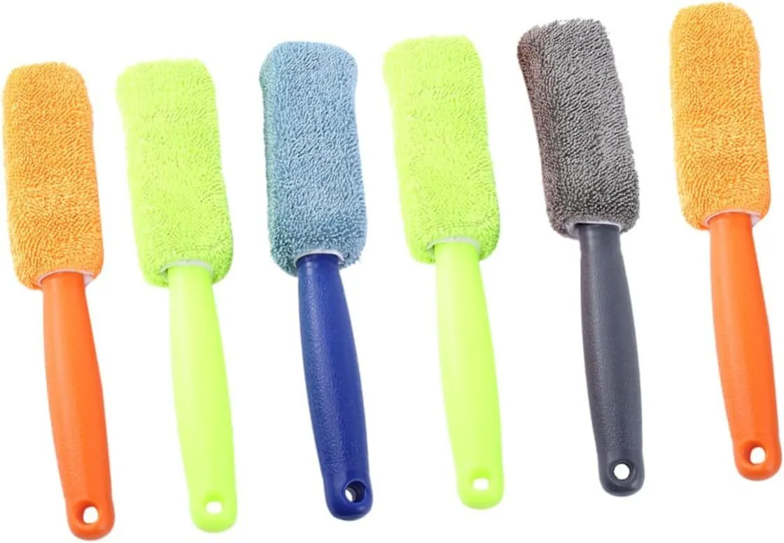 6 Pieces Superfine Fiber Tire Brush for Car Motorcycle Cleaning Versatile
