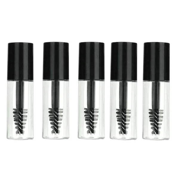 5 Piece Empty Mascara Tubes with Wands - Black