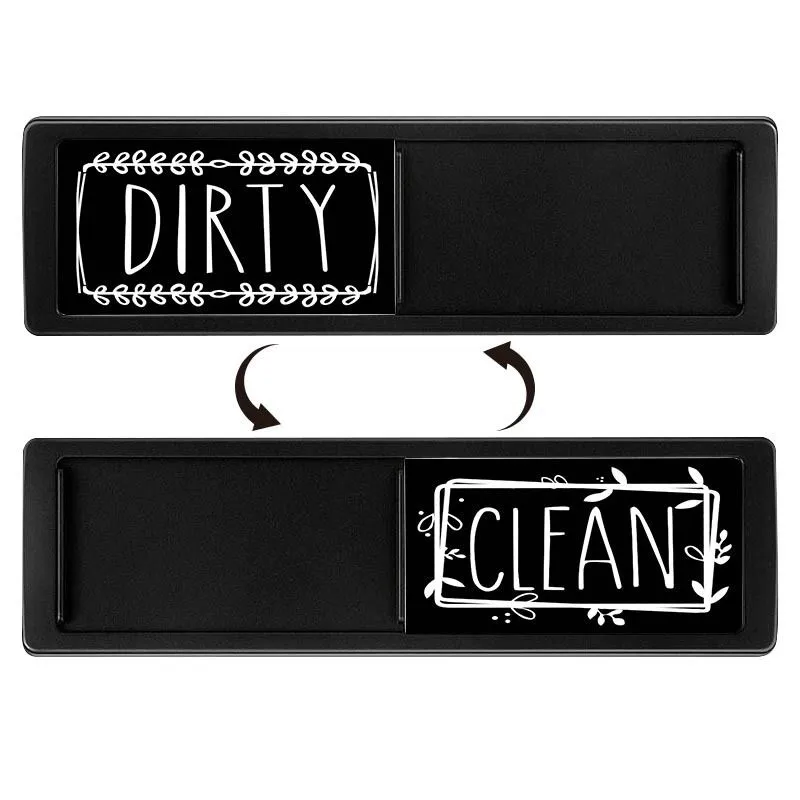 Magnetic Clean / Dirty Sign for Refrigerators and Dishwashers - Black Frame