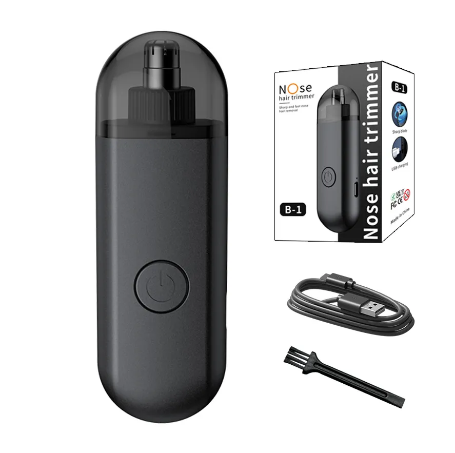 Men's Nose Hair Trimmer (Multi-Color) - B-1 3-in-1 Precision Grooming Tool - Black