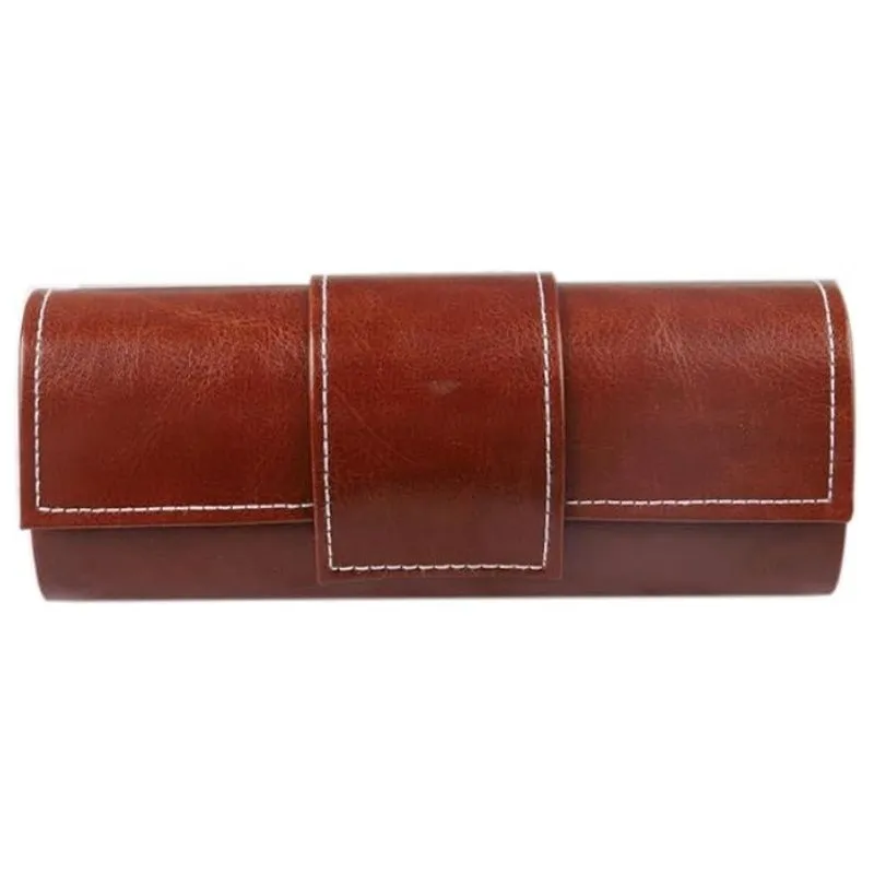 Vintage Glasses Case, Leather Sunglasses Case, Elegant Case for Sunglasses - Brown