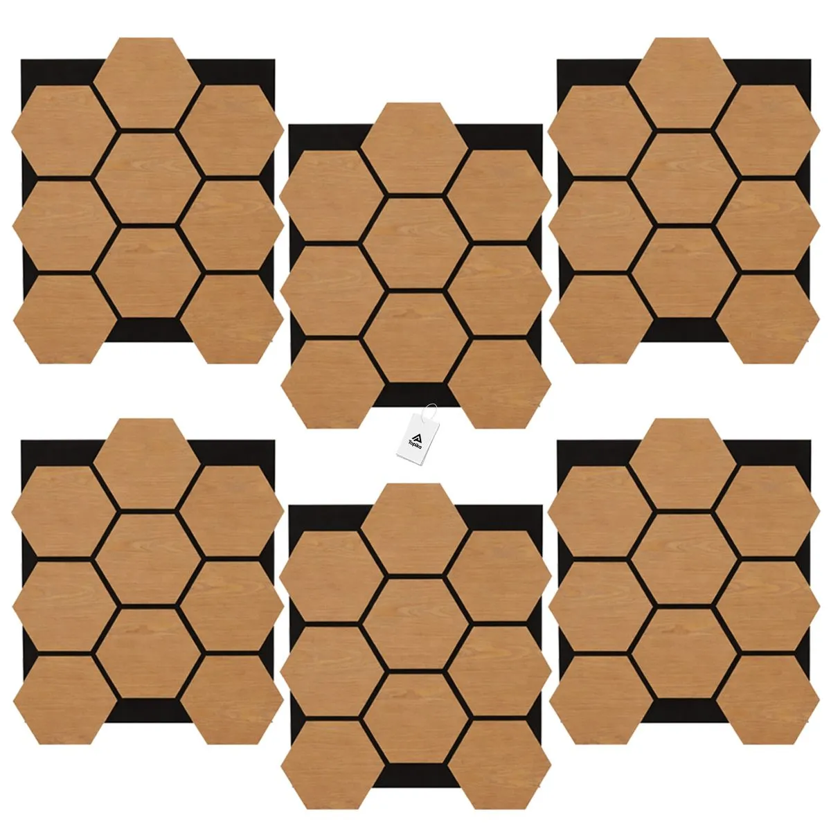 Topika 6 Pieces 3D Honeycomb Acoustic Panels Noise Cancelling Wall Decor