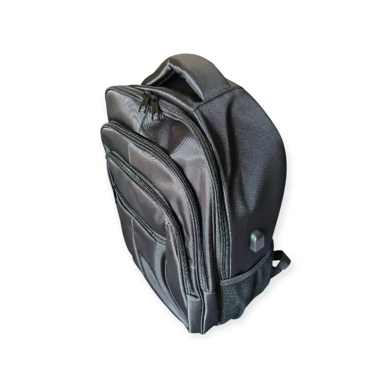 Backpack with 16-Inch Laptop Compartment and USB Charging Port - Black