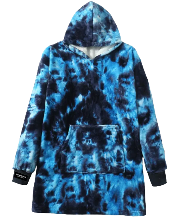 Oversized Blanket Hoodie Tye Dye - Blue Tie-Dye