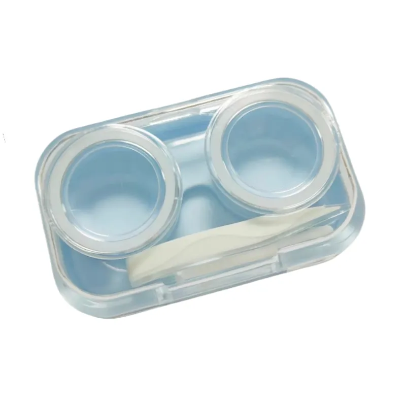 3-Piece Portable Cute Butter Bear Twist-Free Contact Lens Case - Blue, White