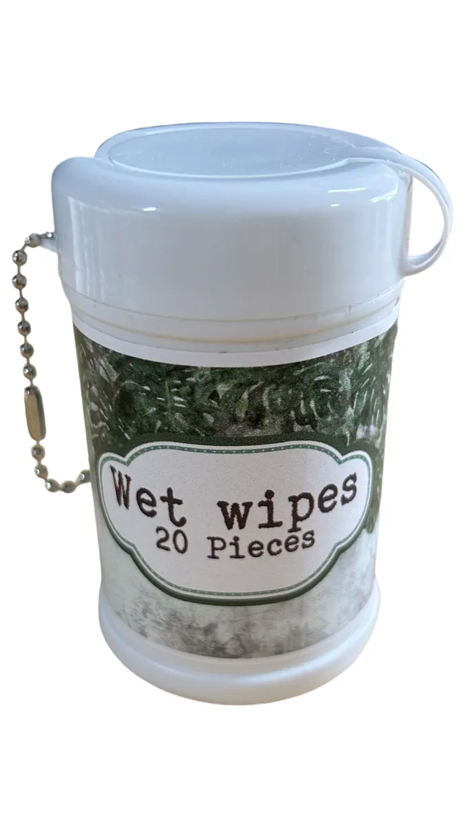 Handy Wet Wipes in Container - Grean Leaves