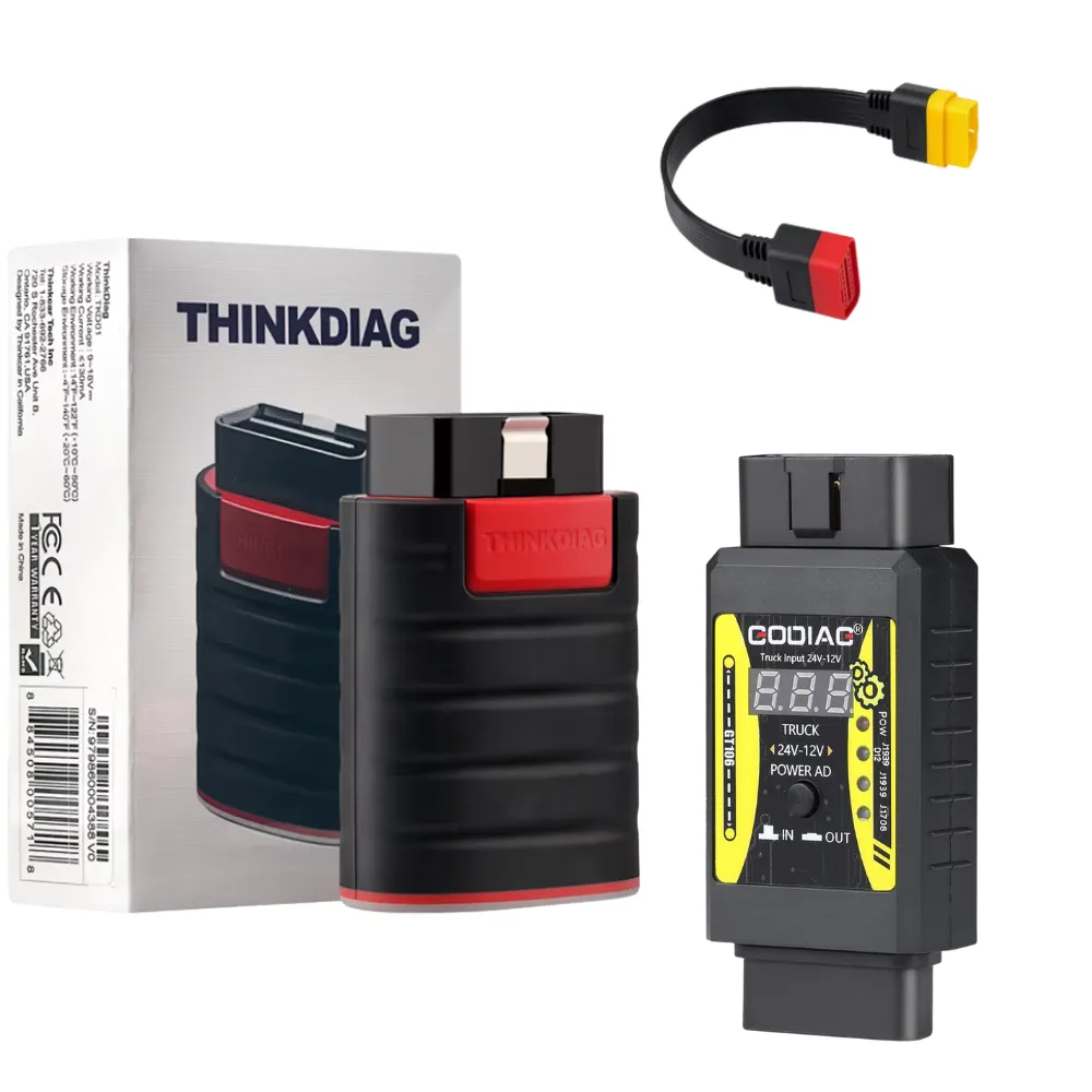ThinkDiag OBD2 Scanner + GODIAG 12V/24V Truck Adapter Full Software