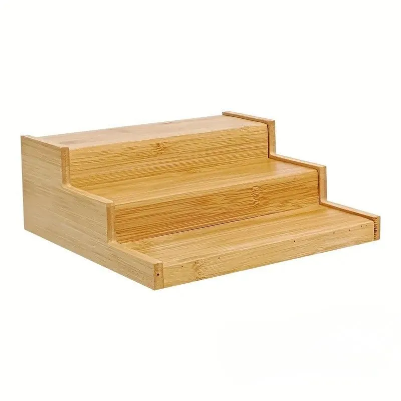 Bestby 3-Layer Bamboo Extendable Kitchen Seasoning Rack Organizer