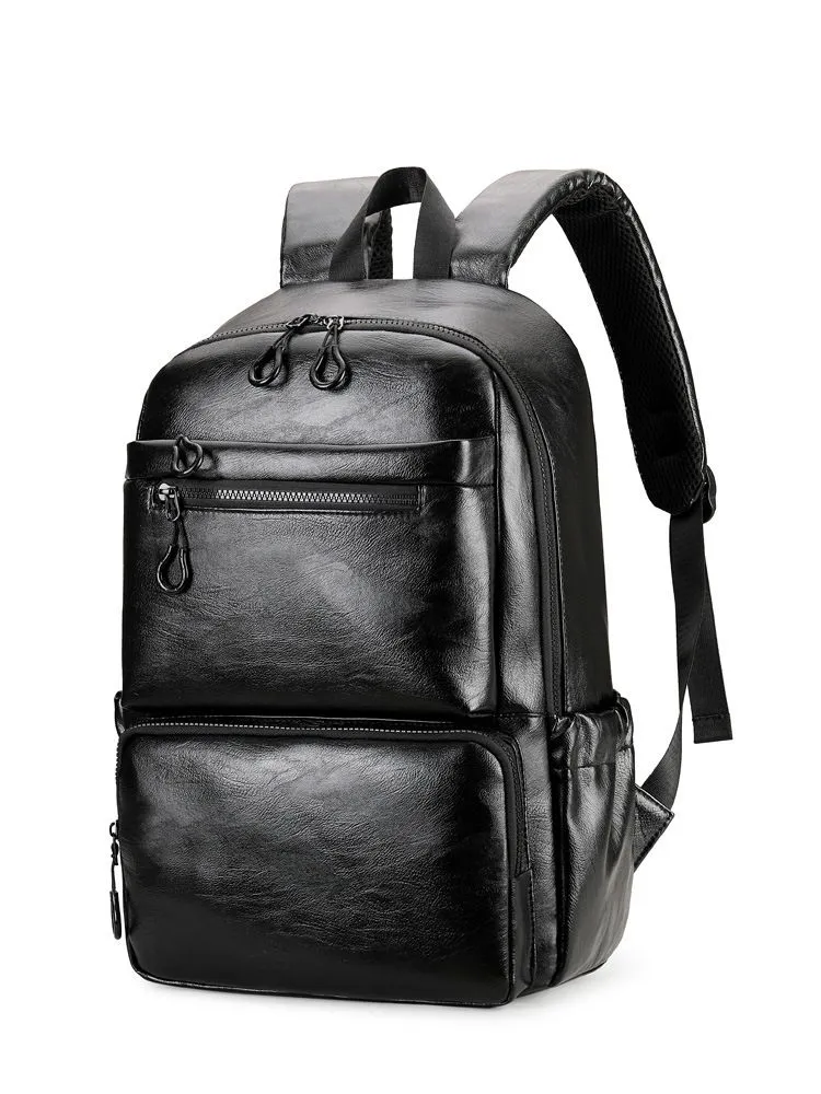 Leather Backpack - Black