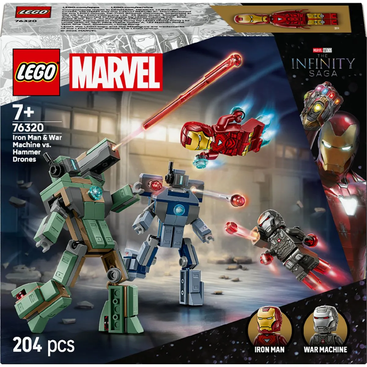 LEGO® Marvel Iron Man & War Machine vs. Hammer Drones Building Toy 76320