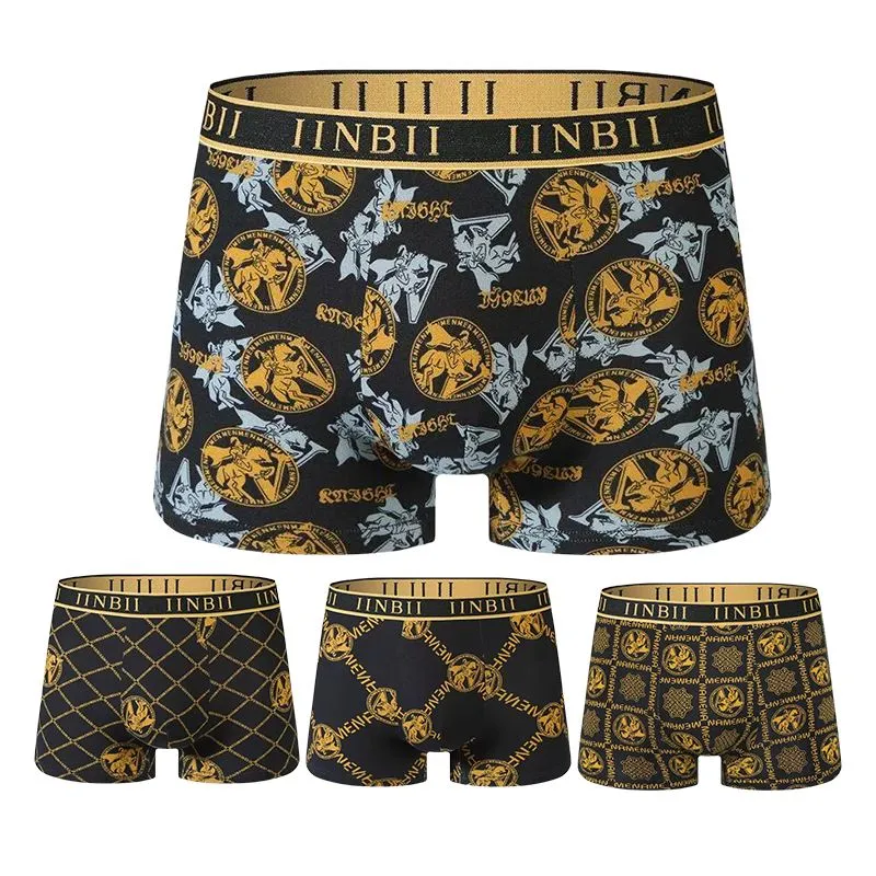 4 Pack Stylish Mens Boxer Shorts Breathable Multi-Pack Moisture-Wicking OYY