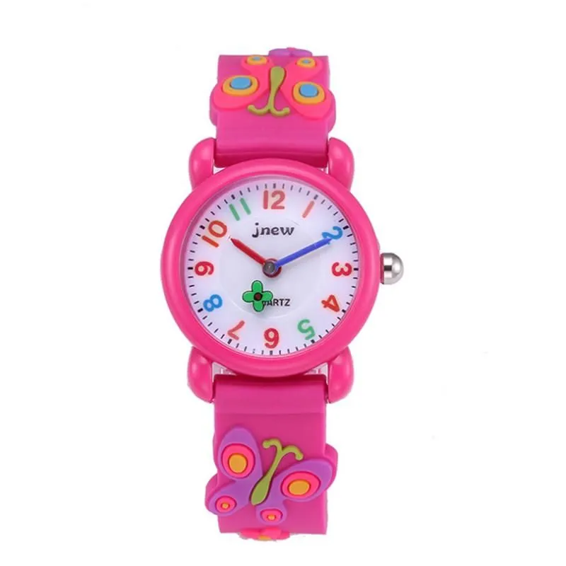 JNEW Girl Fashion watches Beautiful Waterproof Cartoon Kids Quartz Watch - Pink