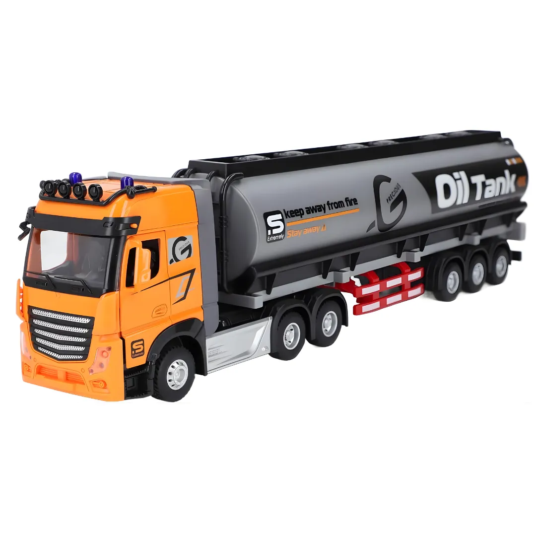 1:24 Alloy Oil Tanker Truck - Lights & Sound - Vehicle Toys for Boys