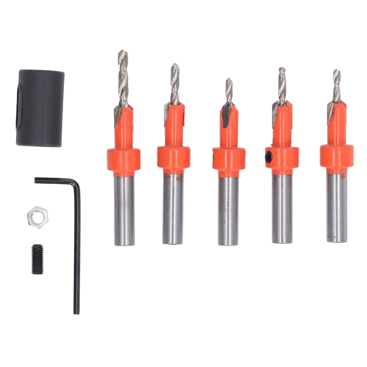 5 Piece Wood Countersink Drill Bits Set with Hex Wrench